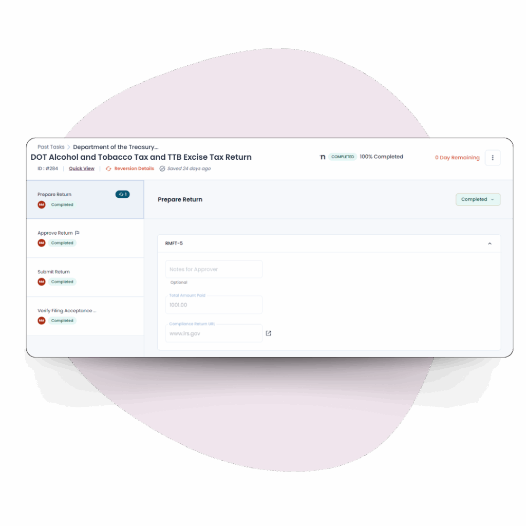 Image of a step-by-step approval workflow in ComplyIQ